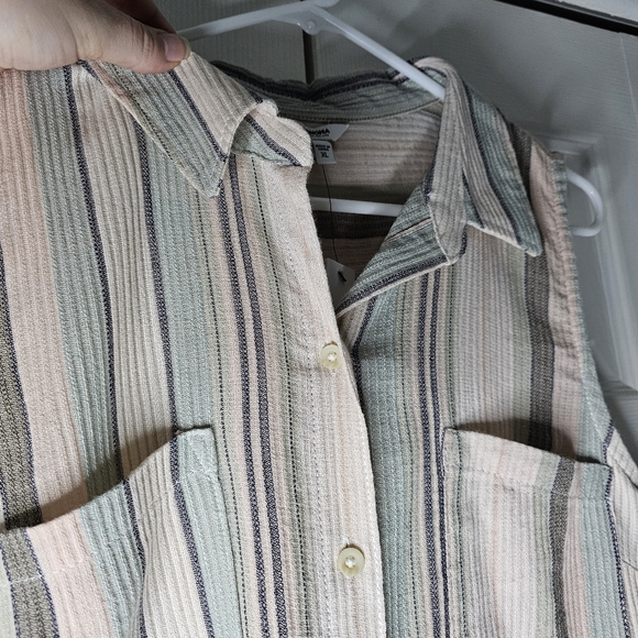 Sonoma Button Down Striped Tank Top Sz xl - Picture 10 of 11